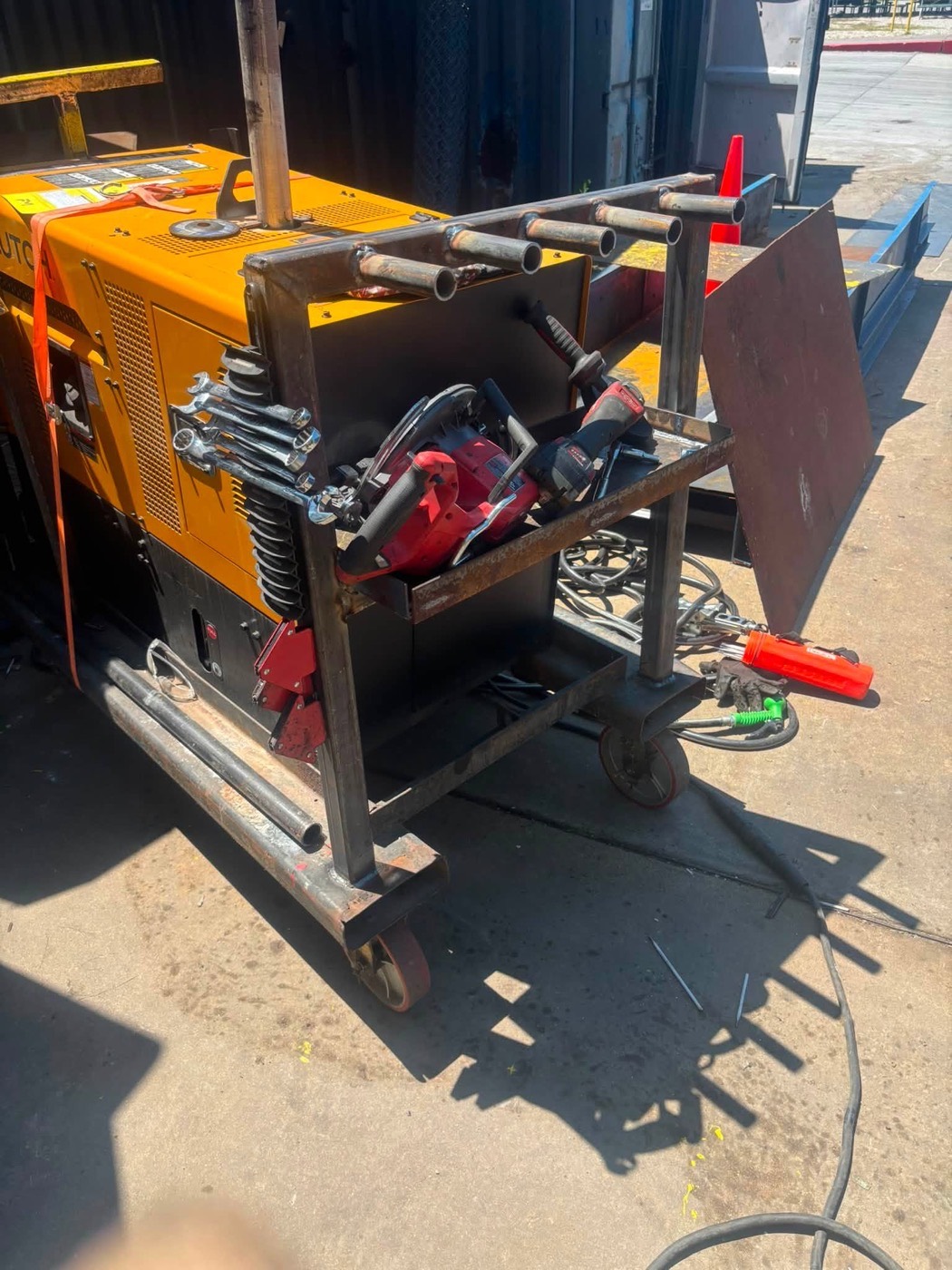 Custom tool tray holding saw and impact driver
