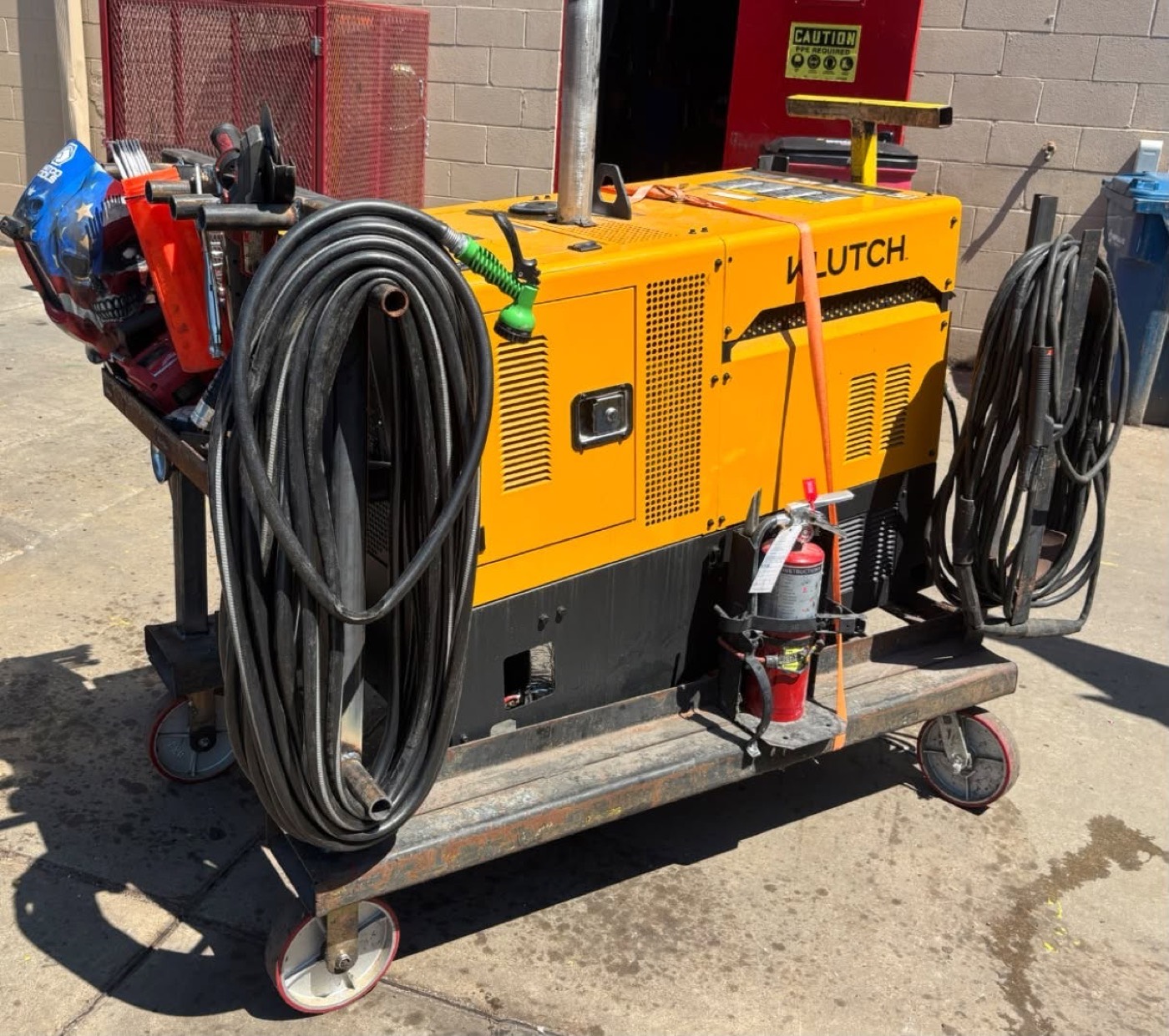 Legacy Steel Works mobile welding rig — Klutch welder/generator on a custom-built cart
